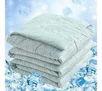 Cooling Blanket, Coverless Duvet,Ultra-Soft & Friendly, Lightweight, Breathable, Machine Washable,Cool Sleeping Summer Blanket for Night Sweats Hot Sleeper,for Bed Sofa,Single Size 152 x 228 cm,Green