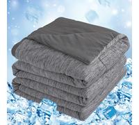 Cooling Blanket, Coverless Duvet,Ultra-Soft & Friendly, Lightweight, Breathable, Machine Washable,Cool Sleeping Summer Blanket for Night Sweats Hot Sleeper,for Bed Sofa,Double Size 213 x 228 cm,Black