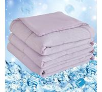 Cooling Blanket,Coverless Duvet,Ultra-Soft & Friendly, Lightweight, Breathable, Machine Washable,Cool Sleeping Summer Blanket for Night Sweats Hot Sleeper, for Bed Sofa,Single Size 152 x 228 cm,Purple