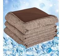 Cooling Blanket, Coverless Duvet,Ultra-Soft & Friendly, Lightweight, Breathable, Machine Washable,Cool Sleeping Summer Blanket for Night Sweats Hot Sleeper, for Bed Sofa, King Size,228 x 274 cm, Brown