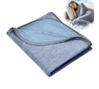 Cooling Blanket, Direct Cooling Throw Blanket for Hot Sleepers, Instant ICY-Cool Feel Double Sided Cold Effect for Night Sweats, Summer Blanket for Bed Sofa,150 * 200cm (Blue)