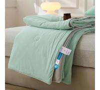 Cooling Blanket, Double-Sided Cold with Cooling Comforter, Lightweight Comforter for Summer Nights, Breathable Summer Quilt for Queen Bed, Dorm, AC Room, RV Travel (Water-green-gray,200 * 230cm)