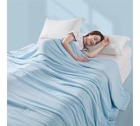 Cooling Blanket, Double-Sided Cold with Cooling Comforter, Lightweight Comforter for Summer Nights, Breathable Summer Quilt for Queen Bed, Dorm, AC Room, RV Travel (Ocean blue,150 * 200cm)