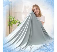 Cooling Blanket for Hot Sleepers, Double-Sided Cold Blanket with Japanese Q-Max >0.5 Arc-Chill Fibers, Lightweight & Breathable Summer Blanket for Couch, Travel, Minimalist Texture Green,152 x 203 cm
