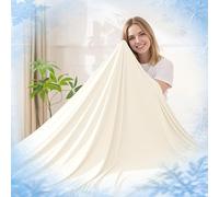 Cooling Blanket for Hot Sleepers, Double-Sided Cold Blanket with Japanese Q-Max >0.5 Arc-Chill Fibers, Lightweight & Breathable Summer Blanket for Night Sweats, Couch, Travel (127 x 152 cm, Beige)