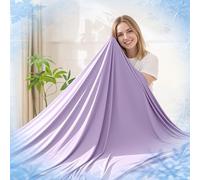 Cooling Blanket for Hot Sleepers, Double-Sided Cold Blanket with Japanese Q-Max >0.5 Arc-Chill Fibers, Lightweight & Breathable Summer Blanket for Couch, Travel, Minimalist Texture Purple,127 x 152 cm