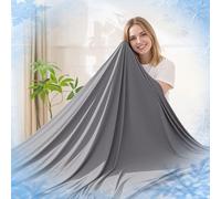Cooling Blanket for Hot Sleepers, Double-Sided Cold Blanket with Japanese Q-Max >0.5 Arc-Chill Fibers, Lightweight & Breathable Summer Blanket for Couch, Travel, Minimalist Texture Grey,127 x 152 cm