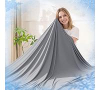 Cooling Blanket for Hot Sleepers, Double-Sided Cold Blanket with Japanese Q-Max >0.5 Arc-Chill Fibers, Lightweight & Breathable Summer Blanket for Couch, Travel, Minimalist Texture Grey,213 x 228 cm
