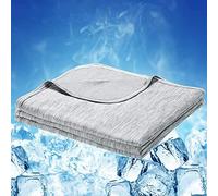 Cooling Blanket for Hot Sleepers Night Sweats Japanese Q-Max>0.4 Arc-Chill Cooling Fiber Keep Adults/Children Cool All Night Twin Size Cool Summer Blanket 59 X 79in Soft Breathable All-Season-Gray