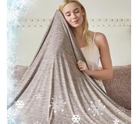 Cooling Blanket for Hot Sleepers, Queen Size, 228x228cm, Brown | Q-Max 0.45 Instant Cool, Breathable & Lightweight Cold Blanket for Summer Nights Sweats, Menopause, Bed, Machine Washable