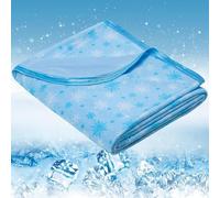 Cooling Blanket for Hot Sleepers - Thin Summer Cooling Blanket Throw Size, Q-Max >0.5 Lightweight Cooling Throw Blanket for Bed, Couch, or Sofa - Snowflake Cool Blankets, Blue, Throw 130 x 180cm