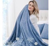 Cooling Blanket for Night Sweats, Summer Ice Cold Blanket for Hot Sleepers Q-Max > 0.45 Thin Soft Breathable Lightweight Cool Blankets for Bed Sofa Camping Travel, Queen Size, Blue, 228x228CM