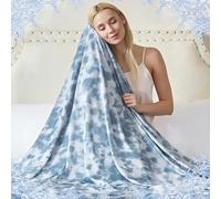 Cooling Blanket for Night Sweats - Thin Summer Cooling Blanket Queen Size, Q-Max >0.5 Lightweight Cooling Throw Blanket for Bed, Couch, or Sofa -Tie Dye Cool Blankets,Ice blue, King 228 x 274cm
