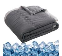 Cooling Blanket for Summer, Double Sided Cold Effect 140x100cm Soft Lightweight Breathable Summer Blanket For Sofa Bed, Comfort Soft Nap Blanket (Grey)