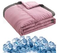 Cooling Blanket for Summer, Double Sided Cold Effect 140x100cm Soft Lightweight Breathable Summer Blanket For Sofa Bed, Comfort Soft Nap Blanket (Pink)