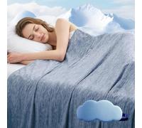 Cooling Blanket King Size, Lightweight Thin Bed Blanket for Hot Sleepers, Cold Blankets Throws for Sleeping, Summer Cooling Comforter, Ice Cool Sheets，Navy： 50 * 60in (130 * 150cm)
