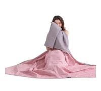 Cooling Blanket - Lightweight Breathable Summer Blanket for Night Sweats, Skin-Friendly Cooling Throw for Bed Couch Travel, Single/Double Bed Blankets for Hot Sleepers (F-Light Pink,100 * 150CM)