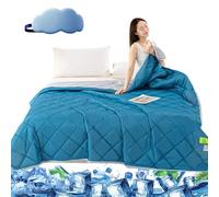 Cooling Blanket, Summer Light Cool Blankets for Night Sweats, Cold Blanket For Hot Sleepers, Soft Silky Duvet Adults, Keep Cool Sofa Bed Nap Throw，Deep Sea Blue：Queen: 200 * 230cm