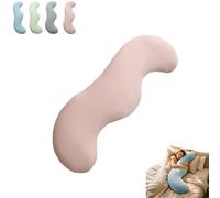 Cooling Body Pillow for Side Sleepers, Pea Pod Body Pillow Adjustable Shredded Memory Foam Long Pillow with Ice-Feel Breathable Cover, Orthopedic Support for Deep & Side Sleepers (Pink_110cm)