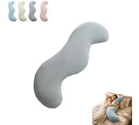 Cooling Body Pillow for Side Sleepers, Pea Pod Body Pillow Adjustable Shredded Memory Foam Long Pillow with Ice-Feel Breathable Cover, Orthopedic Support for Deep & Side Sleepers (Grey_110cm)