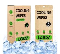 Cooling Body Wipes, 10''x25'' Huge Cooling Wipes, 3s Ice Sensation Wipes, No Rinse Shower Wipes for Hot Weather, Camping, Gym, Yoga, Marathon, Oversized and Extra-Thick, Individually Wrapped, 24 Count