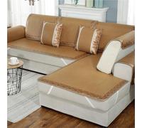 Cooling Breathable Settee Cover Sofa Cover Couch Cover Non-Slip Machine Washable - Rattan Ice Silk Slipcover with Elastic Straps for 1 2 3 4 Seater L Shape Corner Sofa(Color 2,60 * 180)
