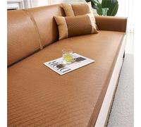 Cooling Breathable Settee Cover Sofa Cover Couch Cover Non-Slip Machine Washable - Rattan Ice Silk Slipcover with Elastic Straps for 1 2 3 4 Seater L Shape Corner Sofa(Color 10,60 * 120)