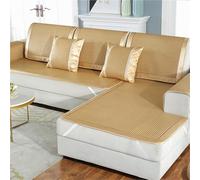 Cooling Breathable Settee Cover Sofa Cover Couch Cover Non-Slip Machine Washable - Rattan Ice Silk Slipcover with Elastic Straps for 1 2 3 4 Seater L Shape Corner Sofa(Color 3,60 * 90)