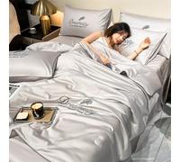 Cooling Breathable Summer Quilt and Blanket Set, Ice Silk Material for Ultimate Comfort, Washable and Conditioning - 4 Piece