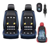Cooling Car Seat Cover,Mesh-Hybrid Smooth Leather Covers Cooled,12v/24v Cooling Seat Cover For Cars,Breathable Sweat Protector Covers,For Car Suv Truck Rv,Best Gift Drivers(Color:2pcs Blue (16 fans) 2