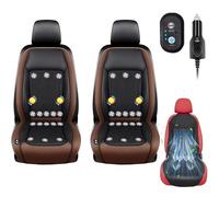 Cooling Car Seat Cover,Mesh-Hybrid Smooth Leather Covers Cooled,12v/24v Cooling Seat Cover For Cars,Breathable Sweat Protector Covers,For Car Suv Truck Rv,Best Gift Drivers(Color:2pcs Coffee (16 fans)