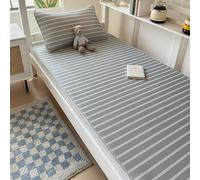 Cooling Carbonized Bamboo Summer Sleeping Mat, Double-Sided Foldable Mattress Pad, Breathable Soft Bed Sheet, Ideal for Hot Weather (180x200cm)
