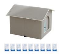 Cooling Cat Bed, S/M Cooling Dog House With Reusable Ice Pack, Outdoor Cat Cool Station, Aluminum Foil Lining - Keeps Cold In, Heat Out, Bite-resistant Pet House For Indoor Outdoor Balcony Garden
