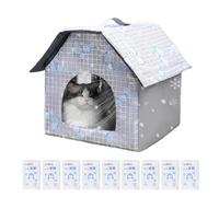 Cooling Cat House, Air Conditioned Pet Bed, Folding Ice Pack Shelter, Waterproof Indoor Cooler Nest for Four Seasons, Pet, Puppy, Small Breed, Floor, Summer, Bedroom, Apartment