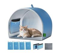 Cooling Cat House Hot Days, Foldable Indoor Outdoor Pet Ice Shelter, High-Efficiency Cooling Pet Home for Comfortable Sleep, Long Lasting Coolness, 44 x 38 x 38 cm