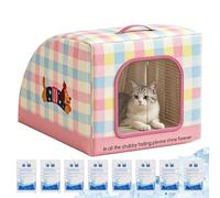 Cooling Cat House | Insulated Comfortable Portable Bed With Handle,Summer Feline Shelter - For Street Pets, Bedroom, Living Room, Balconies, Indoor Patios, Patio, Garden, Backyard
