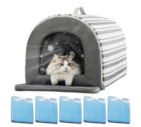 Cooling Cat House, Outdoor Pet House with Ice Box, Insulated Non-Slip Comfortable Tent Waterproof for Apartment Living Animal Habitats Indoor Outside Puppy