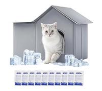 Cooling Cat House - Portable Foldable Cooling Pet Shelter | Weatherproof Cat House with Ice Pack Cooling System, Triple-Layer Insulated Fabric, Waterproof UV-Blocking Exterior, Aluminum-Lined Heat Ref