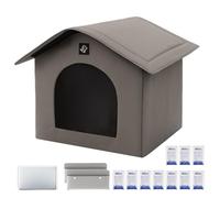 Cooling Cat House Shelter, Outdoor Pet Tent Insulated, Kitten Cooling Shelter, Reusable Ice Pack with Absorbent Bags Ideal for Outdoor Indoor Cats Puppies, 12.6x12.6x9.84 Inches