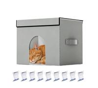 Cooling Cat House Summer - Foldable Pet Tent for Kitten Puppy | Fabric Nest with 9 Ice Packs and Ventilated Design, Comfortable Resting Shelter for Indoor Home Room Animals, 12.99X12.59X13.77 inch
