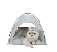 Cooling Cat Tent House, Semi-Enclosed Kitten Bed, Indoor & Outdoor Pet Shelter for Cats, Puppies, Small Animals (Green,M(Pets under 5 kg))