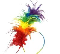 Cooling Clothes Rainbow Feather Headband British Retro Style for Festivals, Parties Stage Performances Sports Towel Men (Light Purple, One Size)