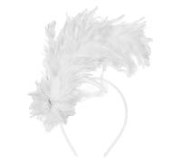 Cooling Clothes Rainbow Feather Headband British Retro Style for Festivals, Parties Stage Performances Sports Towel Men (White, One Size)