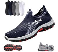 Cooling Comfort Sneaker, Anti-Slip Breathable Walking Mesh Shoes, Men Soft Bottom Summer Casual Slip Comfy Footwear(Blue,7)