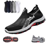 Cooling Comfort Sneaker, Anti-Slip Breathable Walking Mesh Shoes, Men Soft Bottom Summer Casual Slip Comfy Footwear(Black,12)