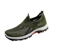 Cooling Comfort Sneaker Men Women 2025 New Breathable Barefoot Mesh Shoes Soft Bottom Comfy Casual Anti-Slip Slip On for Daily Walking & Errands (Green,7.5)