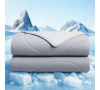 Cooling Comforter King Size, Cooling Blankets for Hot Sleepers and Night Sweats, Double Sided Cool Q-Max>0.45, Lightweight and Breathable Absorb Heat Soft Summer Ice Blanket 104"×90" Inches, Gray