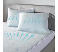Cooling Deep-Fitted Bed Sheet with Ice Fibre Summer Heatwave Hot Temperature Sleep Well Machine Washable (Single)