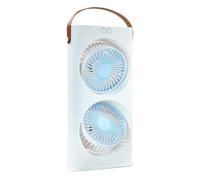 Cooling Desk Fan - Rechargeable Double-Head Desk Cooler Fan with 3 Speeds,Tabletop Air Cooler with Handle, Hot Weather Must Have for Camping Beach Apartment Home Picnic Traveling Dormitory Fishing