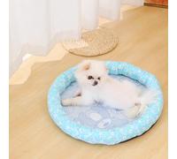 Cooling Dog Bed, Ice Silk Comfort Cat Bed for Summer, Keeping Cooling for Kitten and Puppy Self-Cooling, Washable Dog Bed for Indoor Use, Anti-slip & Wear-Resistant Bottom Design